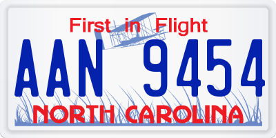 NC license plate AAN9454