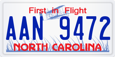 NC license plate AAN9472