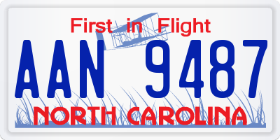 NC license plate AAN9487