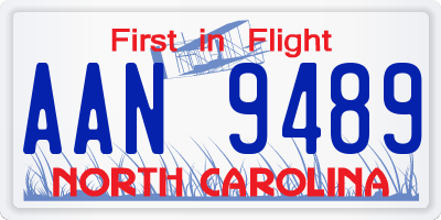 NC license plate AAN9489