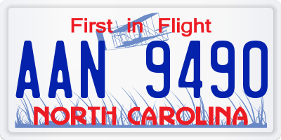NC license plate AAN9490