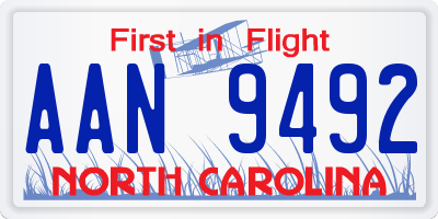 NC license plate AAN9492