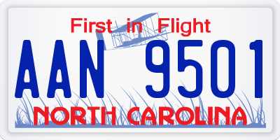 NC license plate AAN9501