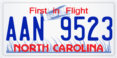 NC license plate AAN9523