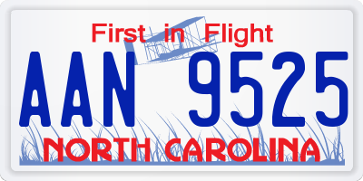 NC license plate AAN9525