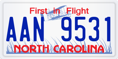 NC license plate AAN9531