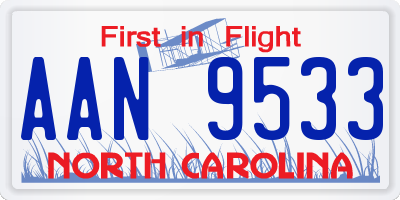 NC license plate AAN9533