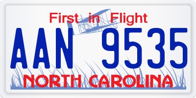 NC license plate AAN9535