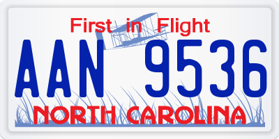 NC license plate AAN9536