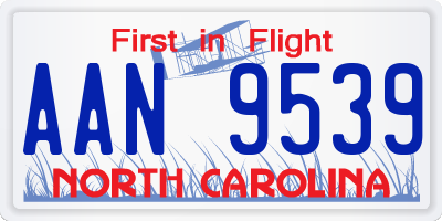 NC license plate AAN9539