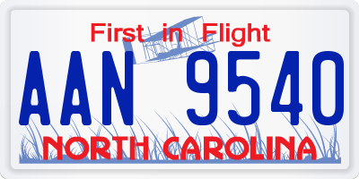 NC license plate AAN9540