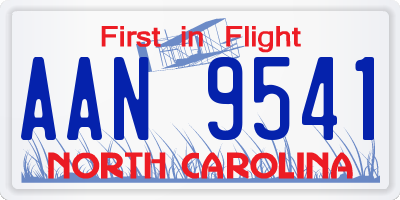NC license plate AAN9541