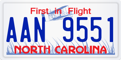 NC license plate AAN9551