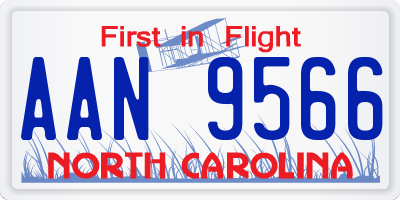 NC license plate AAN9566