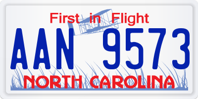 NC license plate AAN9573
