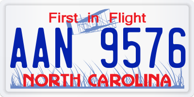 NC license plate AAN9576
