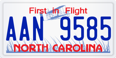 NC license plate AAN9585