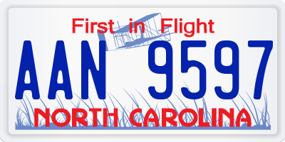 NC license plate AAN9597