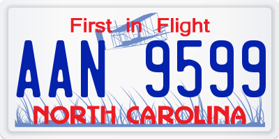 NC license plate AAN9599