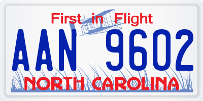 NC license plate AAN9602