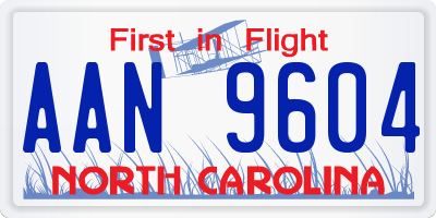 NC license plate AAN9604