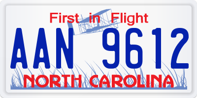NC license plate AAN9612