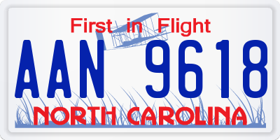 NC license plate AAN9618