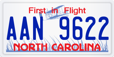 NC license plate AAN9622