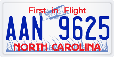 NC license plate AAN9625