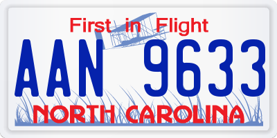 NC license plate AAN9633