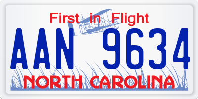 NC license plate AAN9634