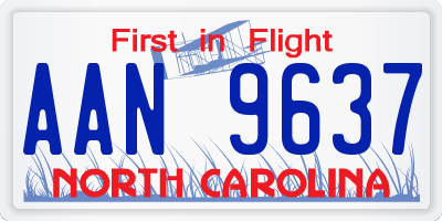 NC license plate AAN9637