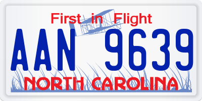 NC license plate AAN9639