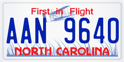 NC license plate AAN9640