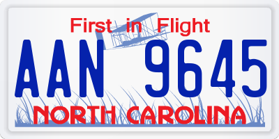 NC license plate AAN9645