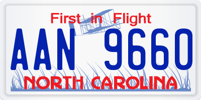NC license plate AAN9660