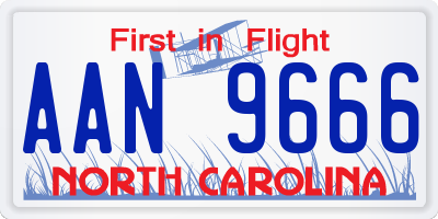 NC license plate AAN9666