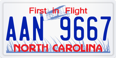 NC license plate AAN9667