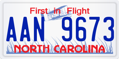 NC license plate AAN9673