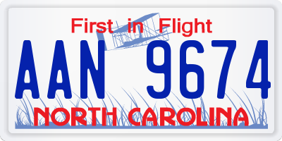 NC license plate AAN9674