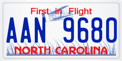 NC license plate AAN9680