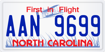 NC license plate AAN9699
