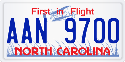 NC license plate AAN9700