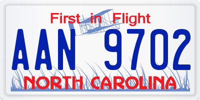 NC license plate AAN9702