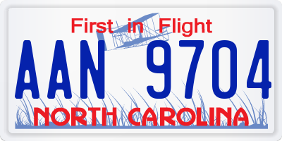 NC license plate AAN9704