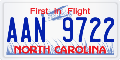NC license plate AAN9722