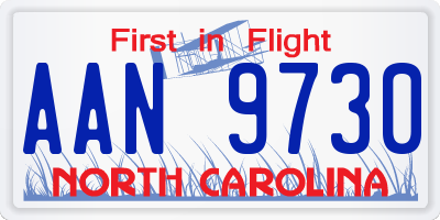 NC license plate AAN9730