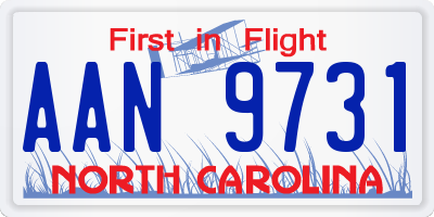 NC license plate AAN9731