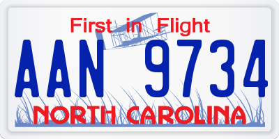 NC license plate AAN9734