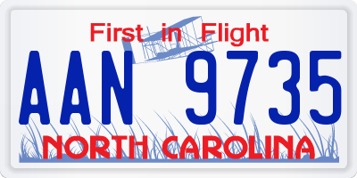 NC license plate AAN9735